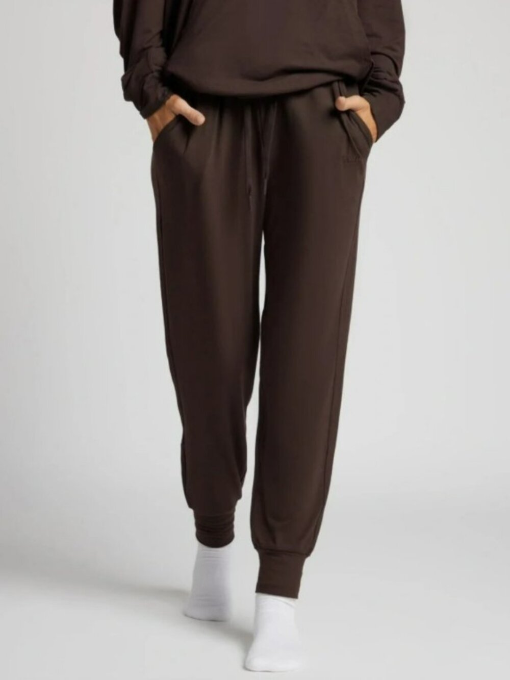 Comfrt AllDayJersey Relaxed Jogger Pants Espresso/Dark Brown sz M EUC